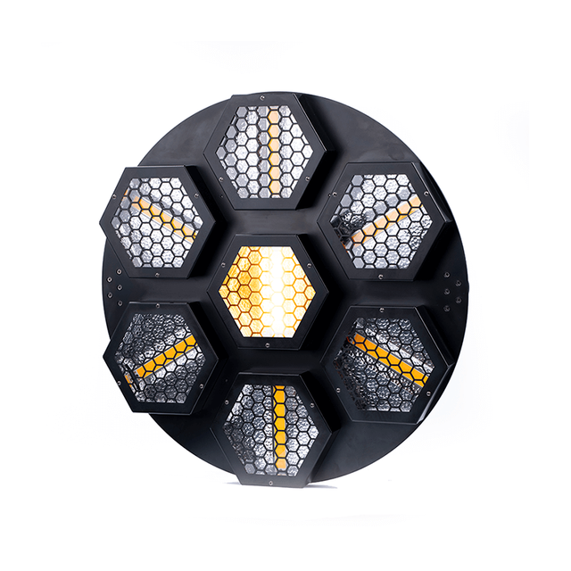 工厂批发迷你 7*60W LED 闪光灯迪斯科舞台灯音响暖白 +RGB 音频迪斯科舞台背景 