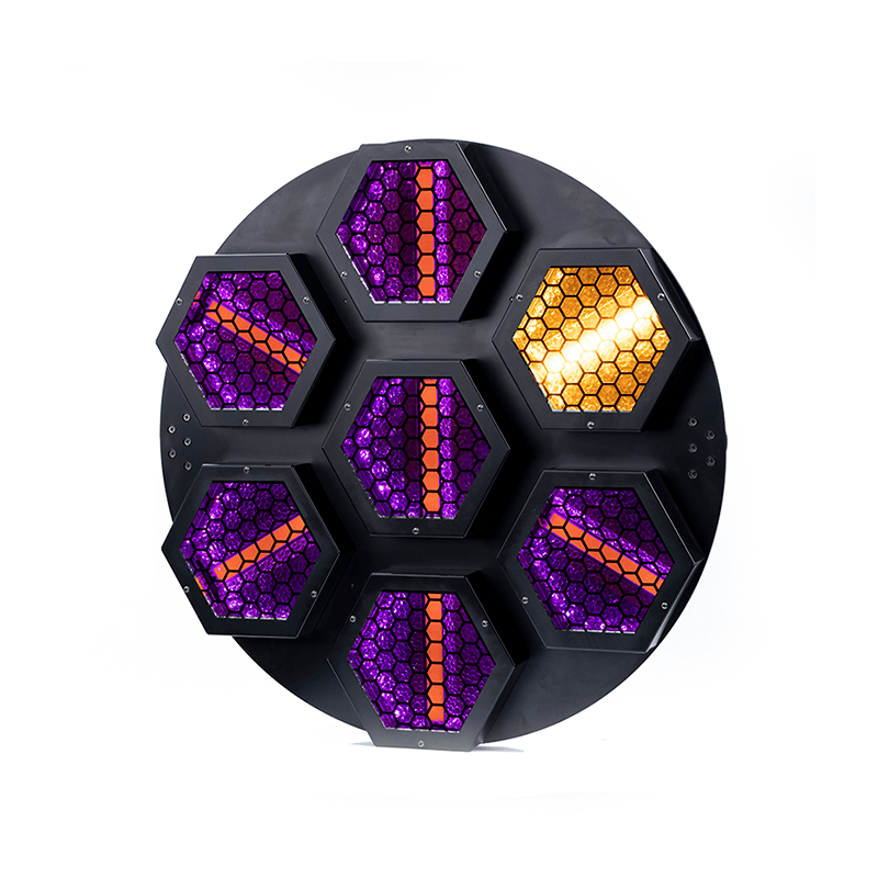 工厂批发迷你 7*60W LED 闪光灯迪斯科舞台灯音响暖白 +RGB 音频迪斯科舞台背景 