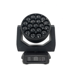 Novaj Stiloj 19 * 40W LED -abelo -okulo movanta kapon lumkoloro RGBW senfina moviĝanta kapo tinkturfarbanta luman lumon