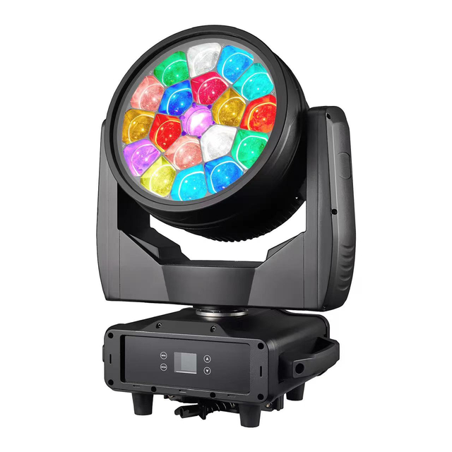 Baro a nangato ti bileg a modelo 19 * 40W LED full-color adjustable focus bee eye light Dagiti silaw ti entablado iti ruar Waterproof nga aggaraw a silaw ti ulo