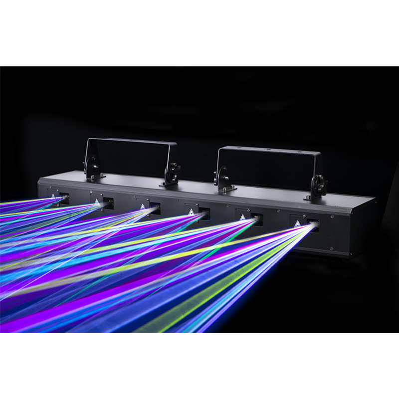 Hoobkas Muag Khoom Muag Wholesale Nqe 6-Qhov RGB Tag Nrho Cov Khoom Animated Laser Lub Teeb Pom Kev Teeb