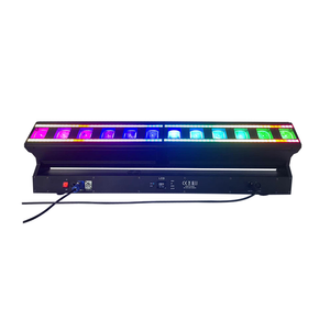 舞台灯酒吧派对音乐会 12x40W LED 4 合 1 RGBW 变焦染色摇头光束矩阵迪斯科灯带点控外环适合婚礼表演 